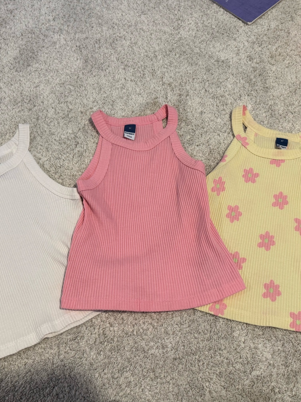Old Navy Pink Ribbed Tank Top- 3 set